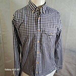 J. Crew Blue & White Long Sleeve Button Down Shirt Men's Size Medium